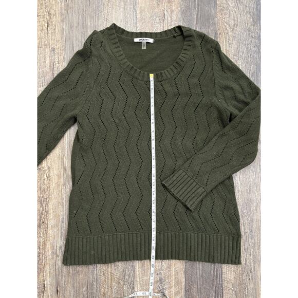 DKNYC Olive Green Chevron Knit Sweater - Picture 3 of 7